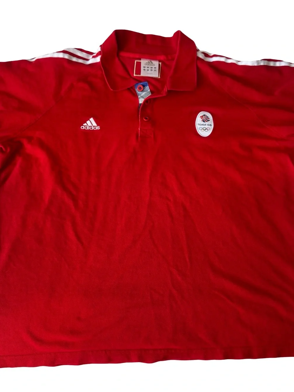adidas Team GB Men's Red/White Cotton Polo 2012 London Olympics Size 2XL